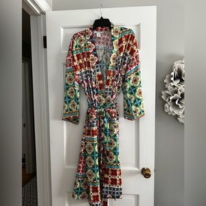 Gorgeous NWT Ashley Stewart Vibrant patterned robe, kimono, dress, size 2X